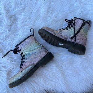 Dr. Doc Martens 1460 Pastel Glitter J Sparkle Boots Kid Size 2 AirWair